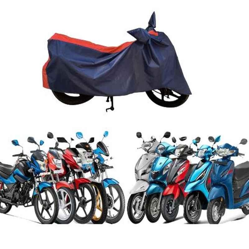 Zeeko Red & Blue Bike Body Cover for Hero Passion Pro TR