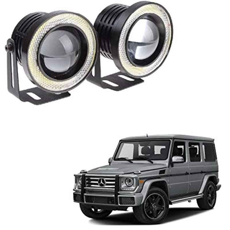 Kozdiko 2 Pcs 3.5 inch 15W High Power LED Projector COB Fog Light Set with White Angel Eye Ring for Mercedes Benz G-Class