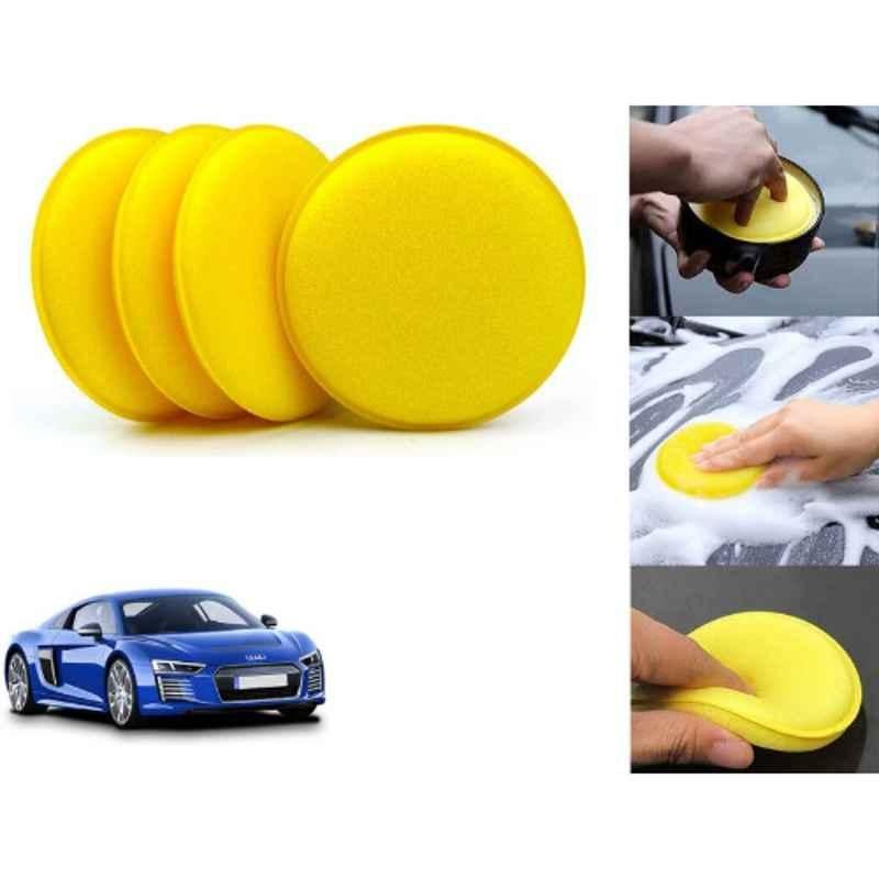 Auto Pearl Polyurethane Beige Washing & Waxing Polish Foam Sponge for R8 (Pack of 4)