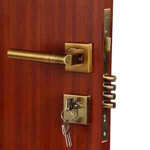 Handle Waala Rose MG303 Stainless Steel Antique Brass Finish Both Side Key Mortise Door Lock Set