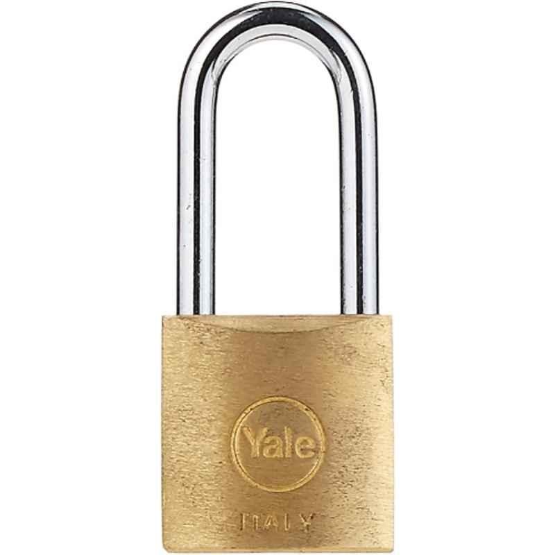 Yale 25mm Brass Padlock with Long Shackle