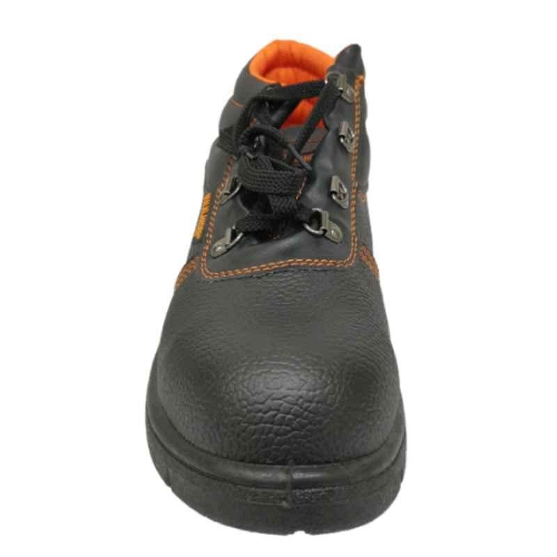 Walklander Leather Steel Toe Black Safety Shoes, SW03, Size: 41