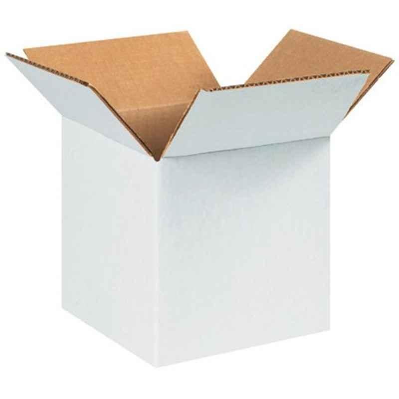 MM WILL CARE 10.2x10.2x10.2cm White Paper Corrugated Square Box, N5-DMPG-S5PM, (Pack of 25)