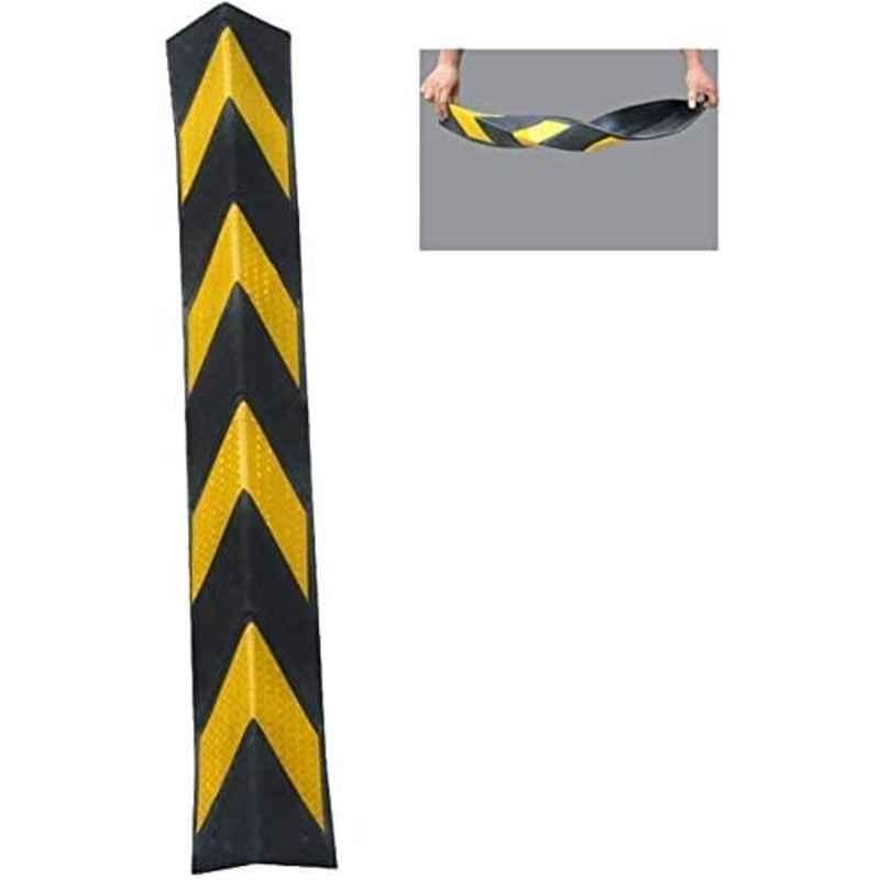 Abbasali 80x9x9cm Rubber Yellow & Black Car Parking Wall Warning Corner Guard