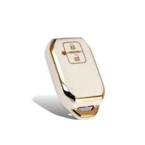 Flymaster Thermoplastic Polyurethane White TPU Car Key Cover, WHITE-TPURKE-4