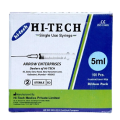 Hi-Tech 100 Pcs 5ml Single Use Disposable Syringe Set