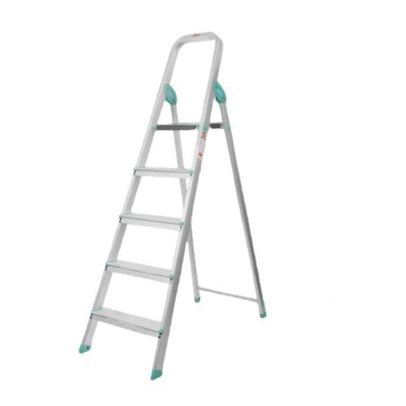 Bathla Advance Orange 5 Steps Foldable Aluminium Ladder with Sure Hinge Technology, 4SL