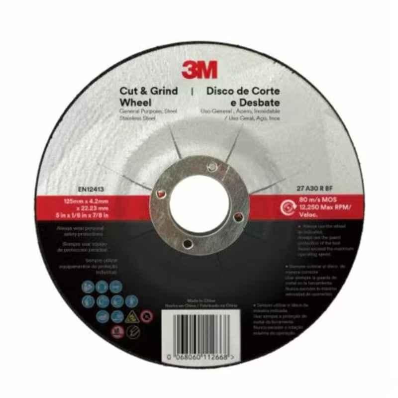 3M 100 Pcs 125x7x22.23mm 24 T27 General Purpose Depressed Center Wheel Case