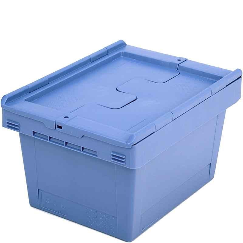 Bito 410x300x240mm 20kg PP Dove Blue Multipurpose Container with Hinged Two Part Lid, 6-11123