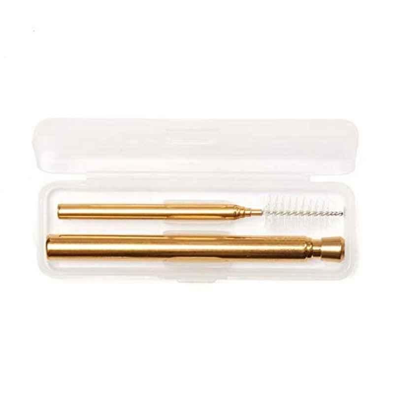 Kikkerland 804808 Travel Copper Straw with Cleaning Brush & Carrying Case