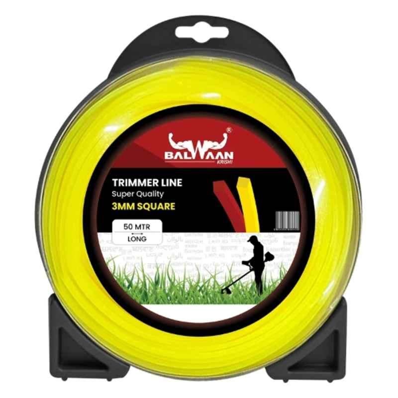 Balwaan Krishi 3mm 50m Nylon Yellow Round Trimmer Line, TLS-350
