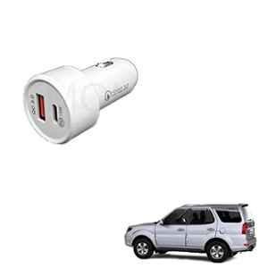 Kozdiko 3A 18W Plastic Fast Charging Mini Car Charger with Dual Output for Tata Safari Grand Dicor