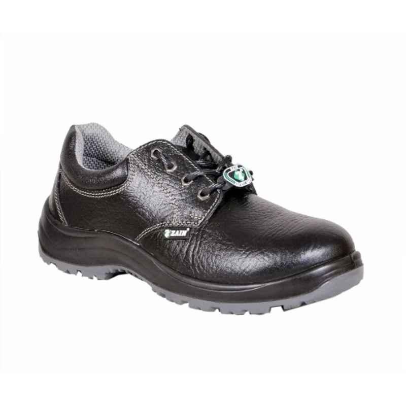 Zain Safety S1-SR Hammer Genuine Leather Steel Toe Black Safety Shoes, Size: 12