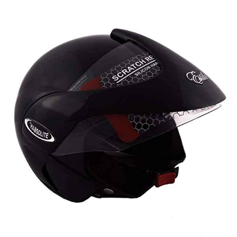 Habsolite Habso Medium Glossy Black Flip-Up Helmet, Estilo