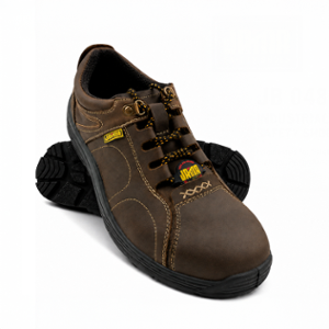 JAMA Leather PU Steel Toe Brown Safety Shoe, 82407-JB048AZ-07, Size: 7