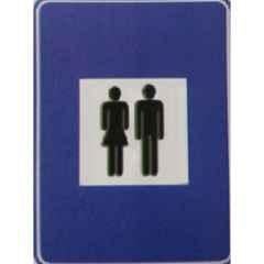 Ladwa Aluminium Blue & White Toilet Informative Retro Reflective Road Signage, LSI-IMBSB-TI