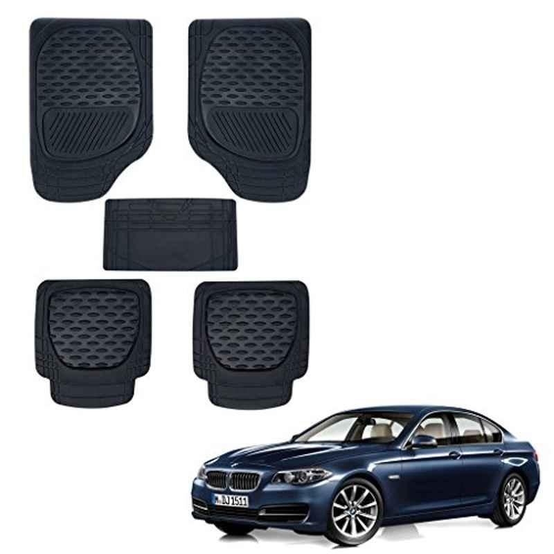 Kozdiko 6255TW 5 Pcs PVC & Rubber Black Car Mat Set for BMW 5 Series