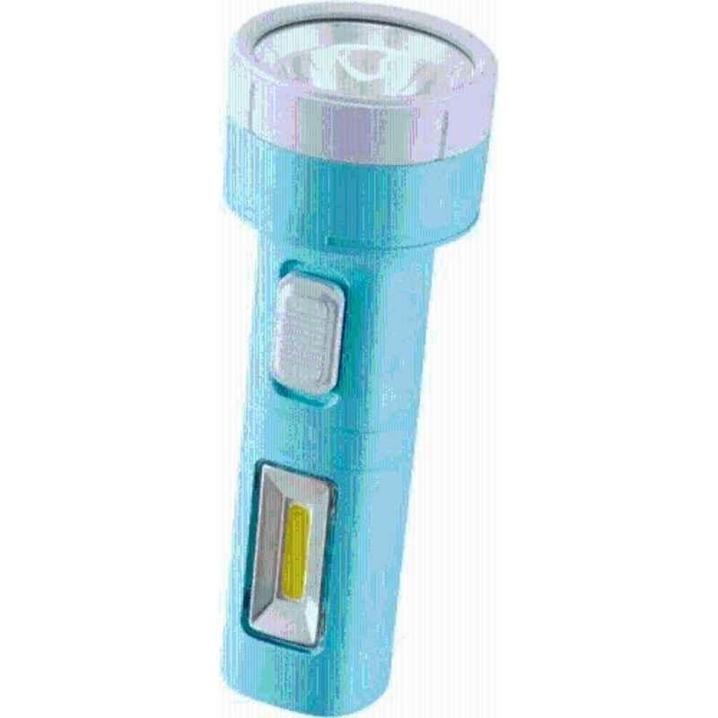 DP 5W 16cm ABS Blue Rechargeable LED Torch with Built-in Emergency Light, DP-9163
