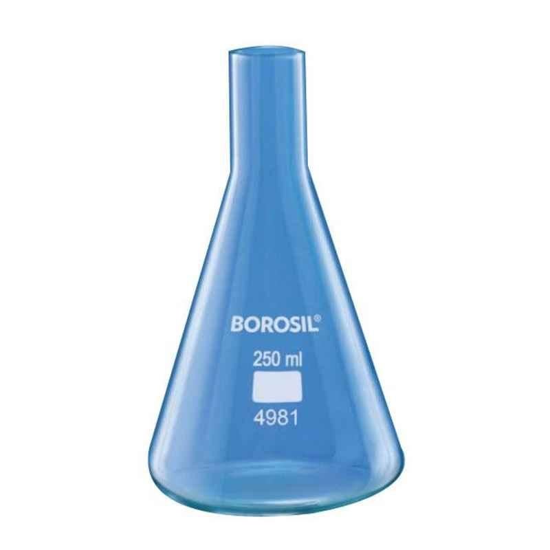 Borosil 250ml Long Neck Erlenmeyer Conical Flask without Rim, 4981021