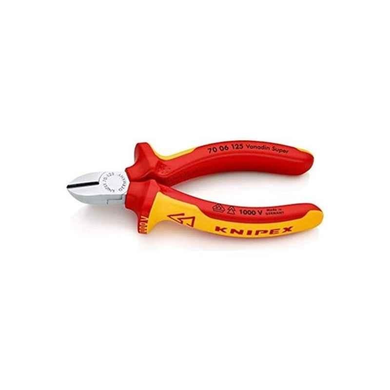 Knipex 125mm Plastic Red & Yellow Diagonal Cutter With Multi-Component Grip, 7006125