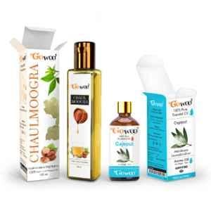 GoWoo 2 Pcs 10ml Natural Best Cajeput Aroma Oil & 100ml Chaulmoogra Carrier Oil Set, GWOC225-P8+P172