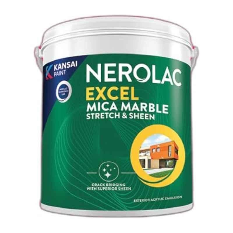 Nerolac Excel Mica Marble Stretch & Sheen 10 Litre Exterior Wall Emulsion Paint with Weather, UV & Crack Resistant