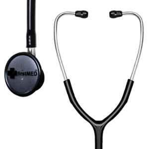 Firstmed Black Professional Diaphragm Stainless Steel Dual Head Stethoscope, ST-02