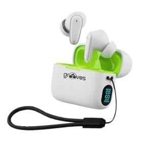 Grooves Neo Mini TWS Plastic White v5.3 True Wireless Bluetooth Earbuds with Long Lasting Playtime, Low Latency, Immersive Audio