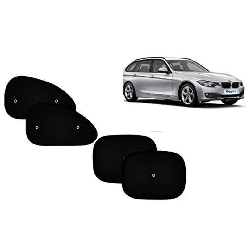 Auto Pearl 4 Pcs PVC & Mesh Black Window Side Sun Shade Set for BMW 320D