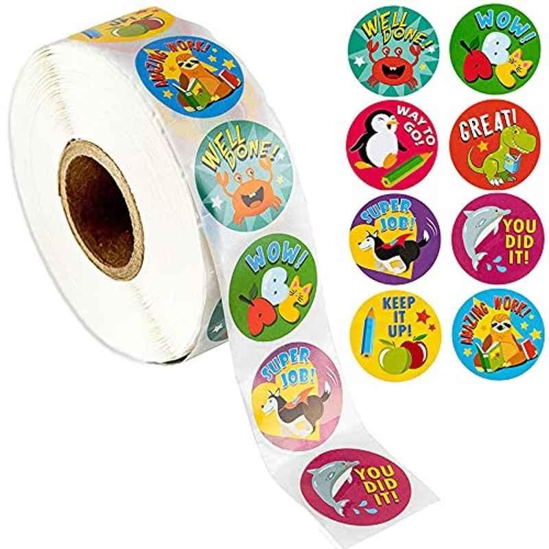 Rubik 500 Stickers 2.5cm Style K Teacher Rewards Sticker Roll