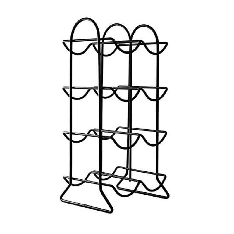 Spectrum 8 inch Stainless Steel Black Bottle Wine Rack