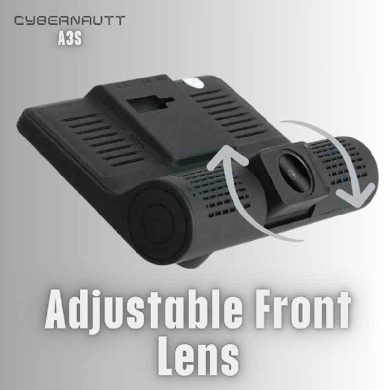 Cybernautt A3S 4 inch 3 Channel Car Dash Camera with IPS Display