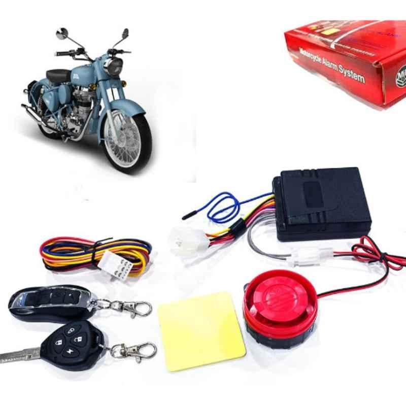 Auto Pearl 12V Black Two-Way Anti Theft Motorcycle Alarm Kit with 2 Pcs Remote for Classic Squadron BS6