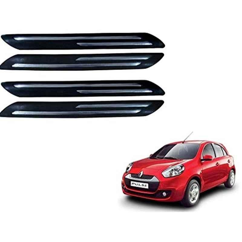 Kozdiko 4 Pcs Double Chrome Bumper Protector Black Set for Renault Pulse