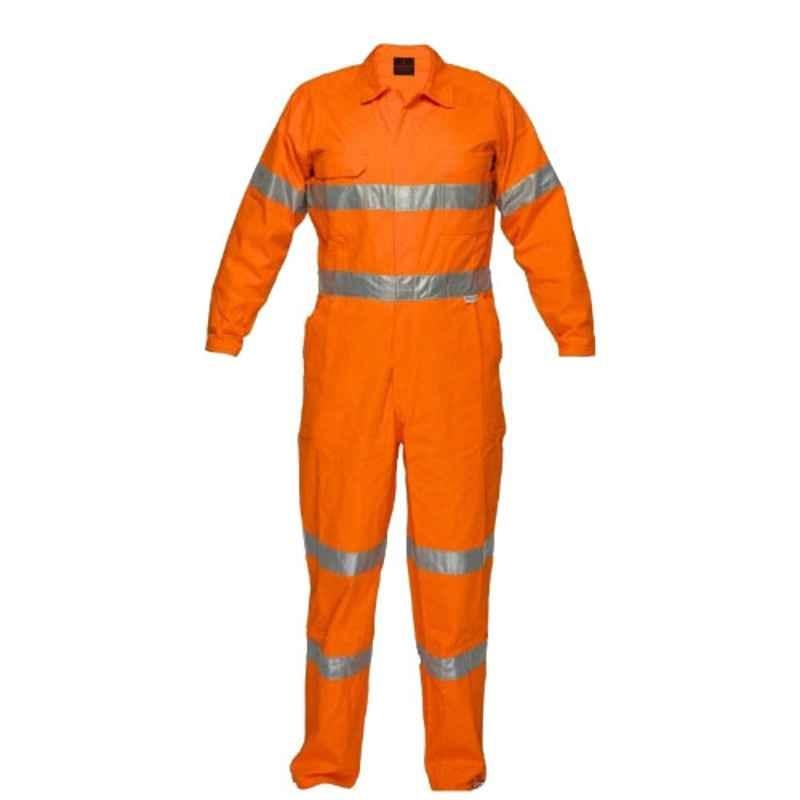 Superb Uniforms Cotton Orange Single Tone High Visibility Overall, SUW/O/HVC01, Size: 3XL