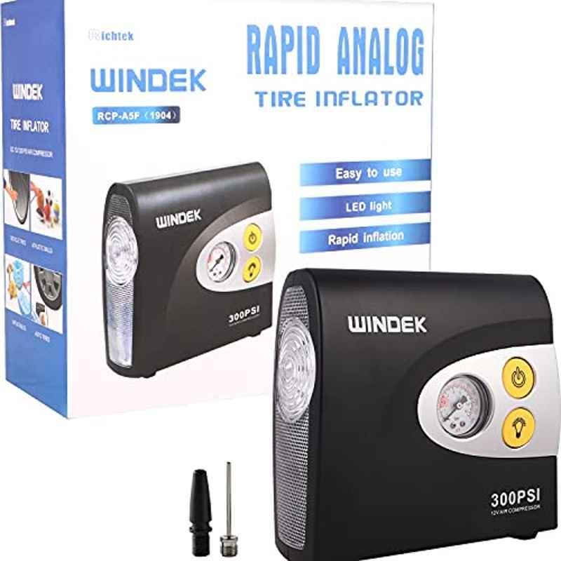 Windek 1904 Analog Tyre Inflator With Compact Design, Fast Inflation Air Pump for All Vehicles with LED Light & Universal