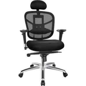 Shradha 27.2x20.1x55.5 inch Black High Back Armrest Ergonomic Office Chair