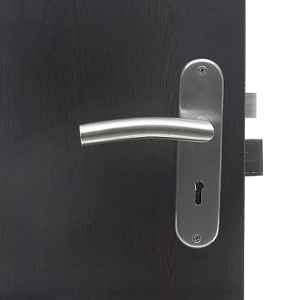 Handle Waala MG-1105 8 inch Stainless Steel Silver Round Ky Plate Mortise Door Lock Set