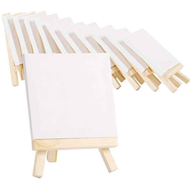 Supvox 10 Pcs 4x10cm Cotton Canvas Set with Easel Mini Stand