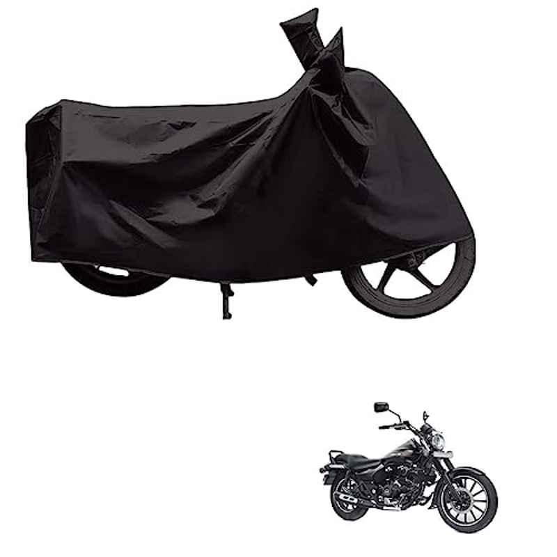 Kozdiko Polyester Black Dust & Waterproof Bike Body Cover with Mirror Pockets for Bajaj Avenger 220 Street