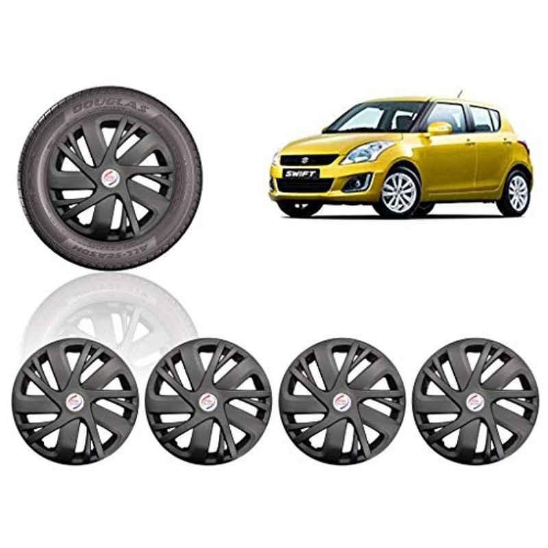 Auto Pearl 4 Pcs 14 inch ABS Black Car Wheel Cover Set for Maruti Suzuki Swift T4