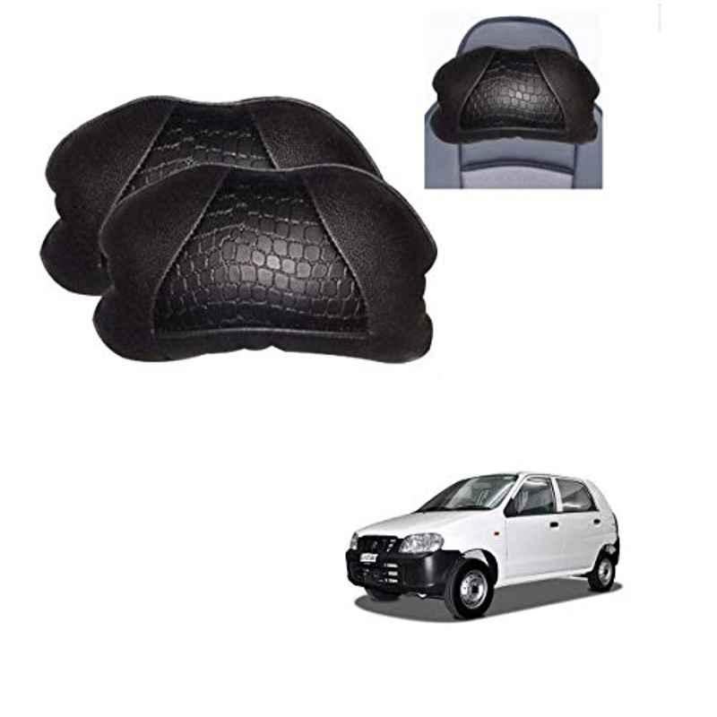 Kozdiko 2 Pcs Black Neck Rest Cushion Pillow Set for Maruti Suzuki Alto