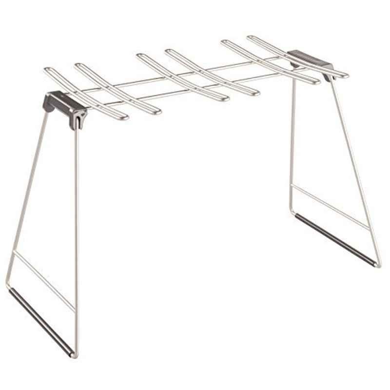 iDesign Classico Stainless Steel Silver Satin Wine Glass Drying Rack, 160334