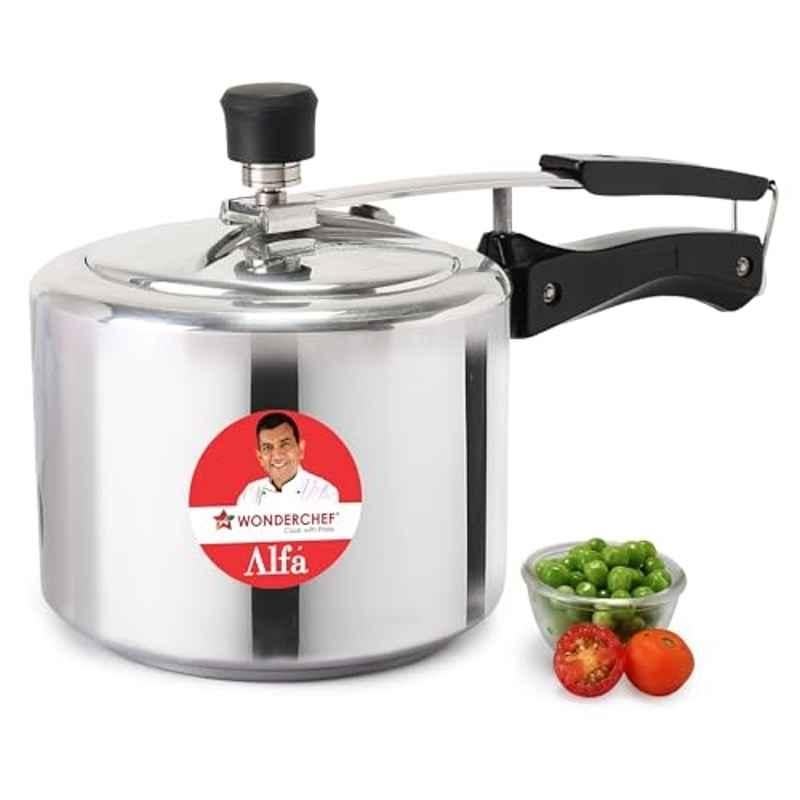 Wonderchef Alfa 3 Litre Aluminium Silver Inner Lid Pressure Cooker with 1 Year Warranty, 63154988