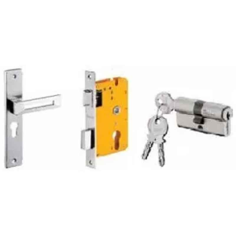 Dorset ML Series Remus 60mm Stainless Steel Silver Chrome Finish Door Handle Lock Set with Both Side Key Cylinder, ML REM SC