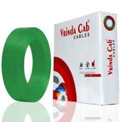 Vrinda Cab 1 Sqmm CCA Copper Green Single Core FR PVC Insulated Electrical Wire, Length: 45 m
