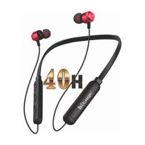 Hitage Red Bluetooth Neckband Earphone with 40hr Play Time, NBT-5768+