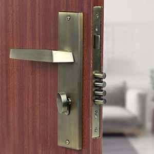 Saze Sana 10 inch Stainless Steel Antique Brass Finish Cylindrical Plate One Side Key Mortise Door Lock Handle Set with 3 Keys