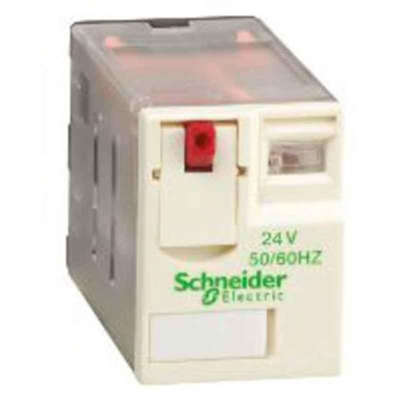 Schneider 3A 24 VAC Plug-in Miniature Relay with Low Level Contact & LED, RXM4GB2BD