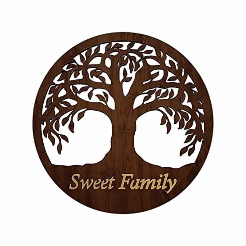 SUNSIGNS 18x18 inch Wooden Round Sweet Family Tree Wall Hanging, AO0012MDFM6LCIRBB